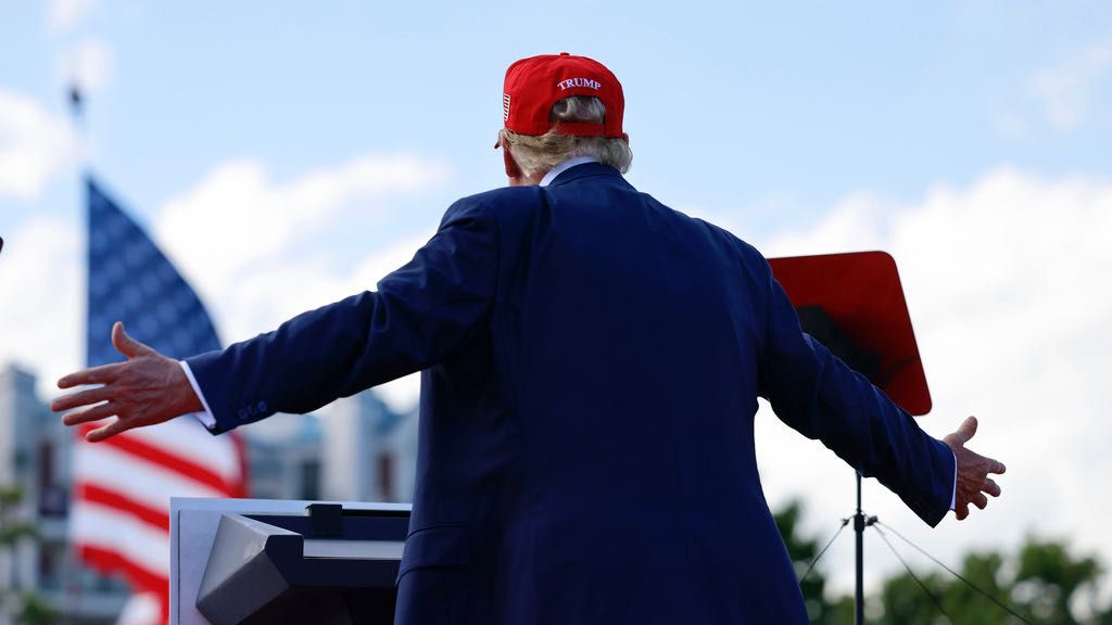 Republican presidential candidate former President Donald Trump speaks at a campaign event Tuesday, June 18, 2024, in Racine, Wis. (AP Photo/Jeffrey Phelps)