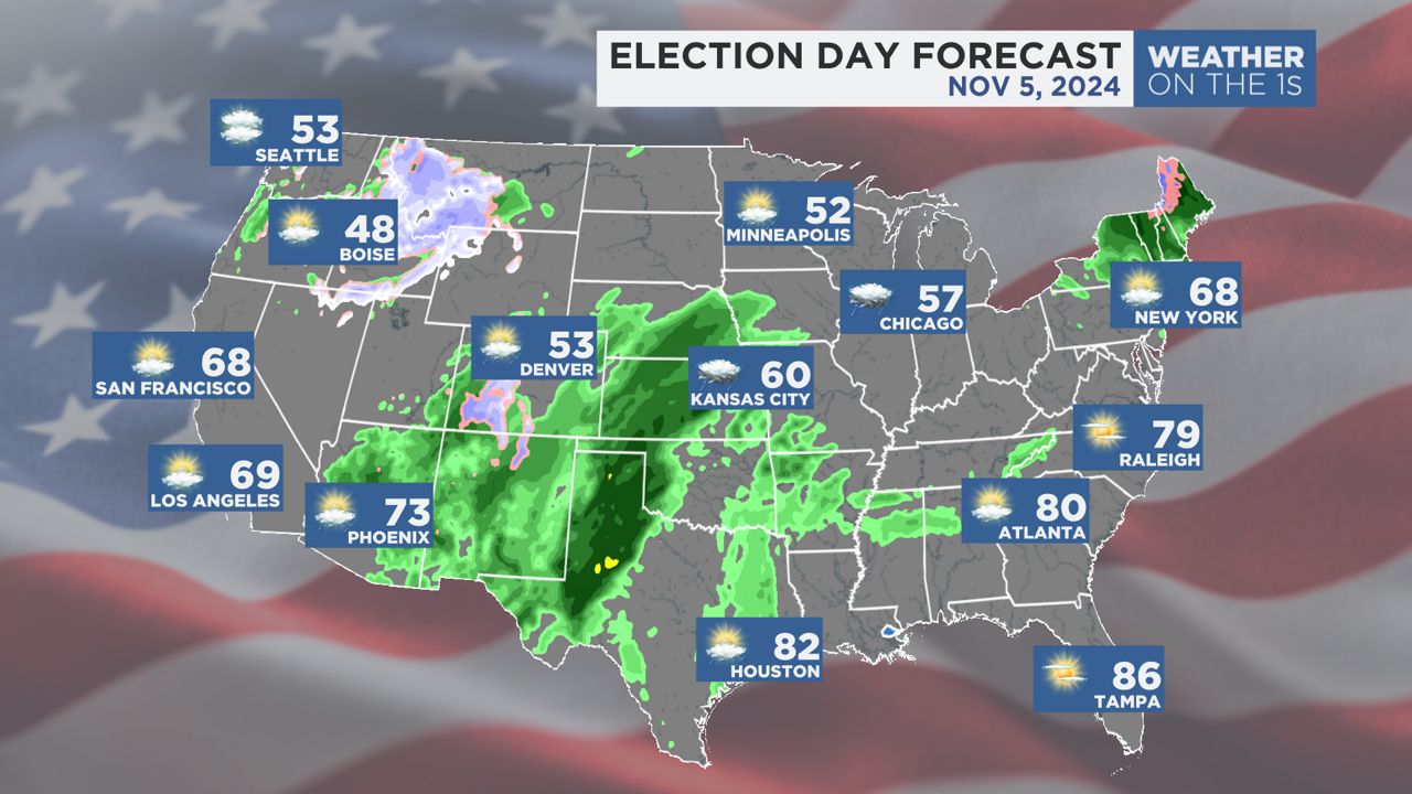 Election Day forecast across the country.