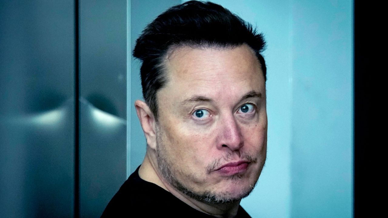 Tesla CEO Elon Musk leaves the Tesla Gigafactory for electric cars after a visit in Gruenheide near Berlin, Germany, March 13, 2024. (AP Photo/Ebrahim Noroozi, File)