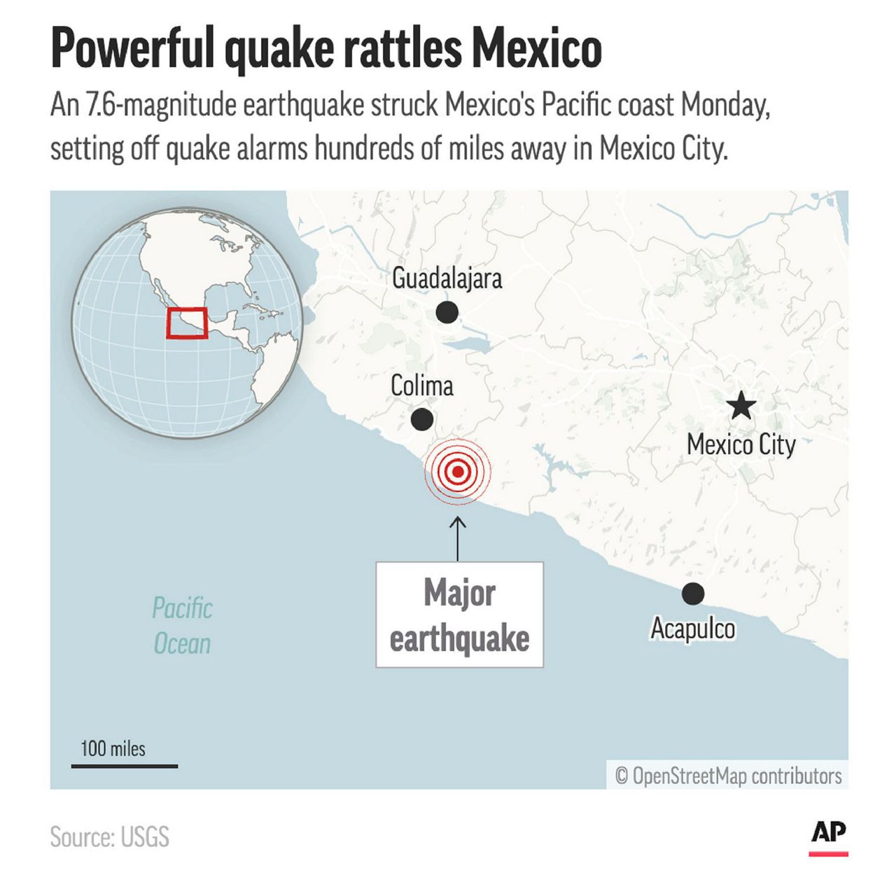 Strong earthquake shakes Mexico´s Pacific coast