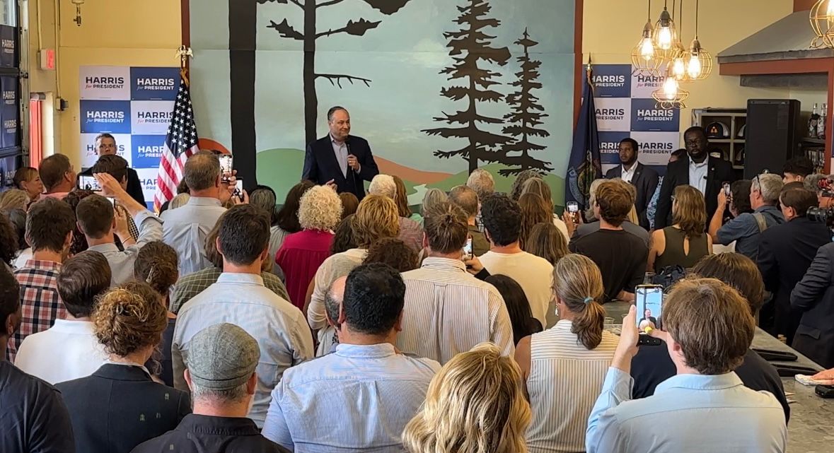 Surrogates like Doug Emhoff, husband of Vice-President Kamala Harris, have visited Maine as part of the presidential campaign, but the state has yet to see the top candidates. (Spectrum News file photo)