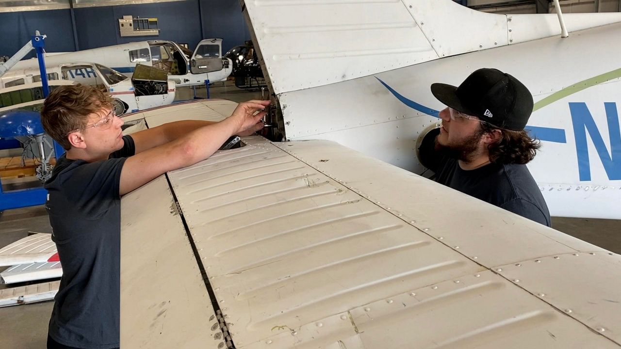 Aircraft mechanic school giving students hands-on experience; addressing mechanic shortage