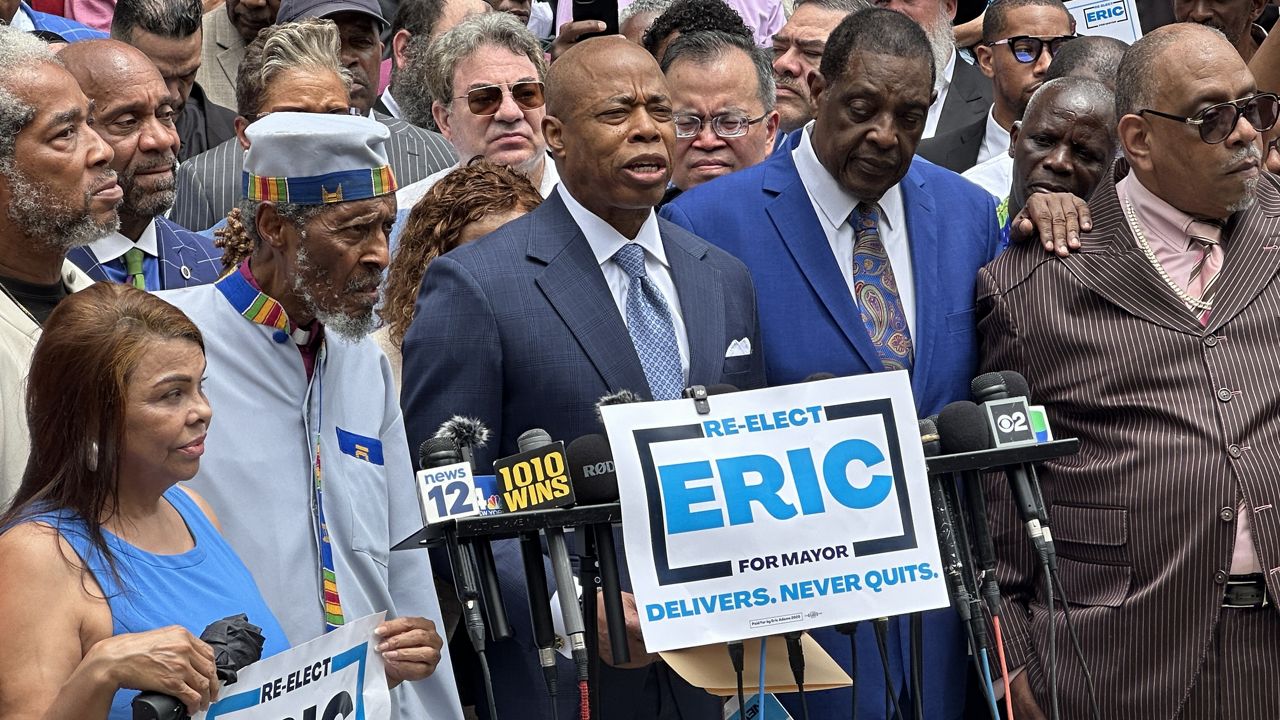 Mayor Eric Adams officially launched his reelection campaign on Thursday. (Spectrum News NY1/Richard Agostinoni)