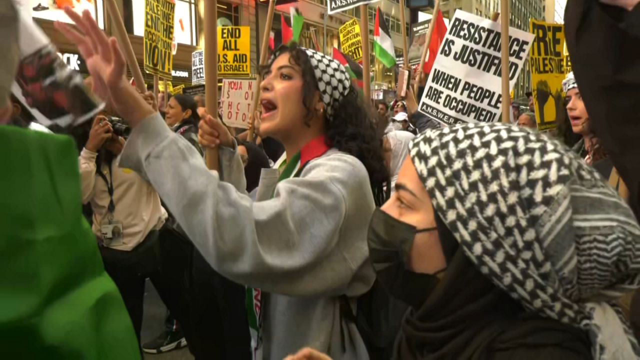 Pro-Palestine Protesters Fill Times Square Demanding Justice and an End to US Support for Israel