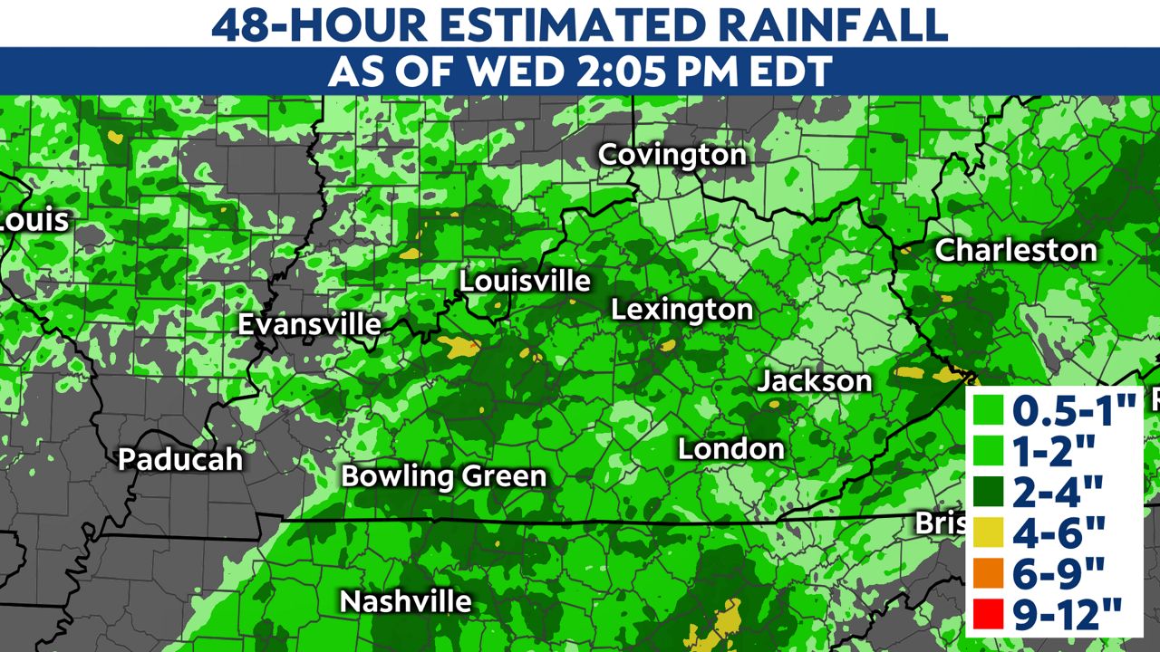 Ida's rain totals across Kentucky