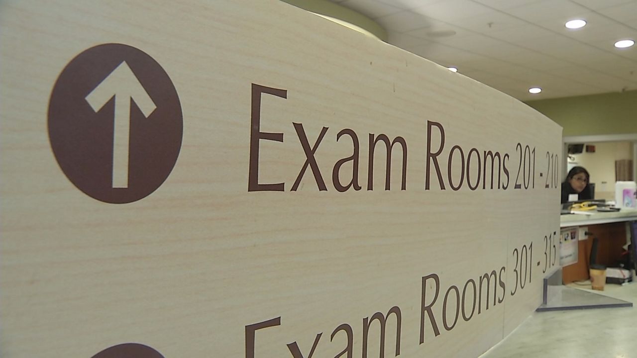 A file photo of a sign in a hospital. (Spectrum News 1)