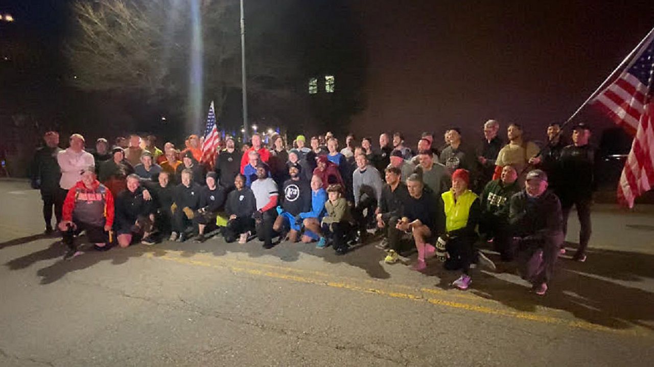 F3 group in downtown Greensboro (Spectrum News 1/ Zyneria Byrd)