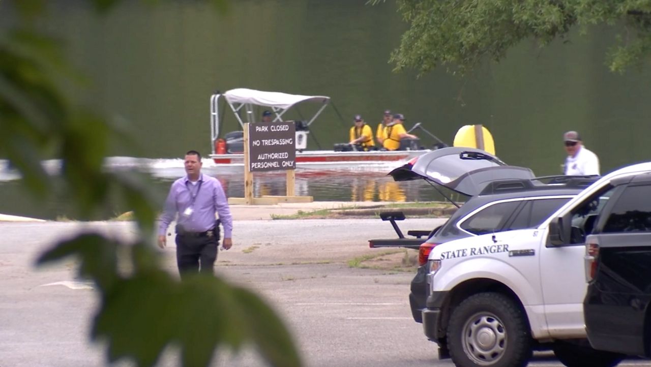 Officials are conducting a search and recover operation at Falls Lake. (Spectrum News 1/Kyleigh Panetta)