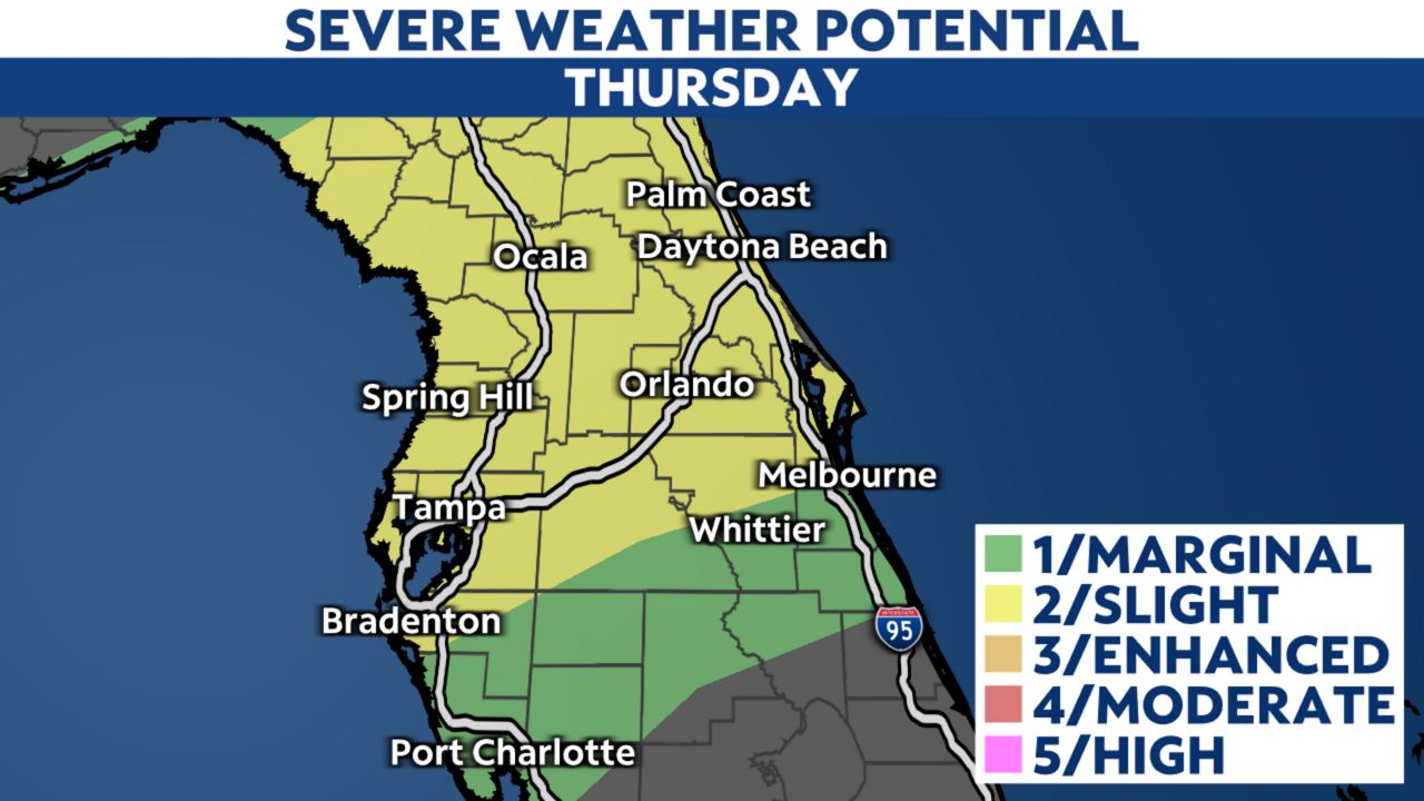 Severe storms stay possible through Thursday