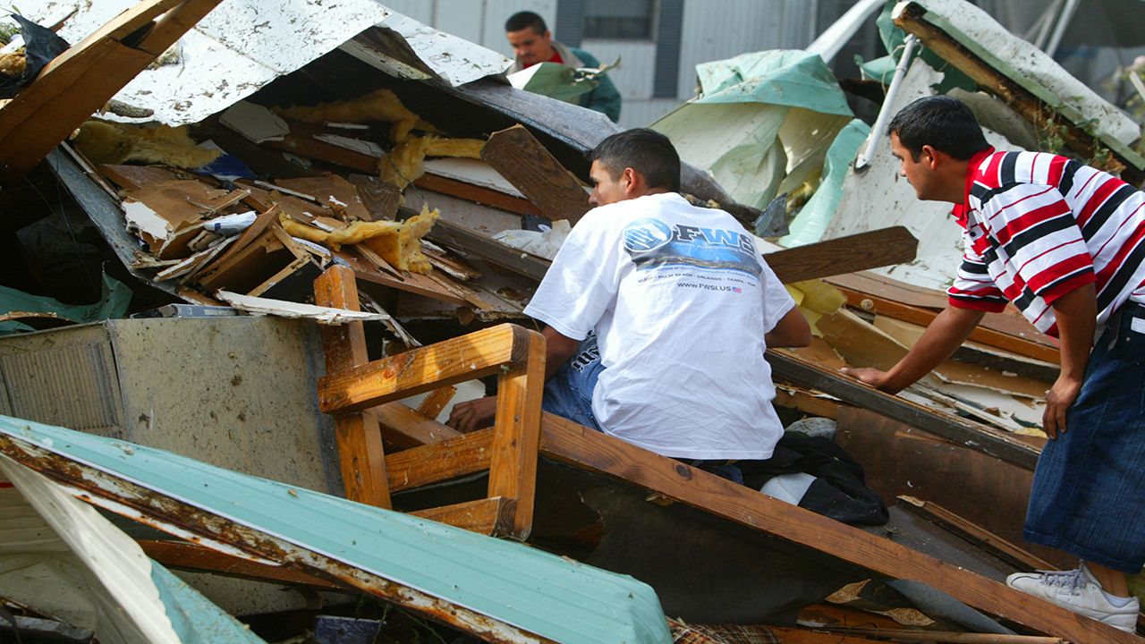 A rare Christmas Day tornado touches down in 2006, causing major damage to this structure. (AP Photos)