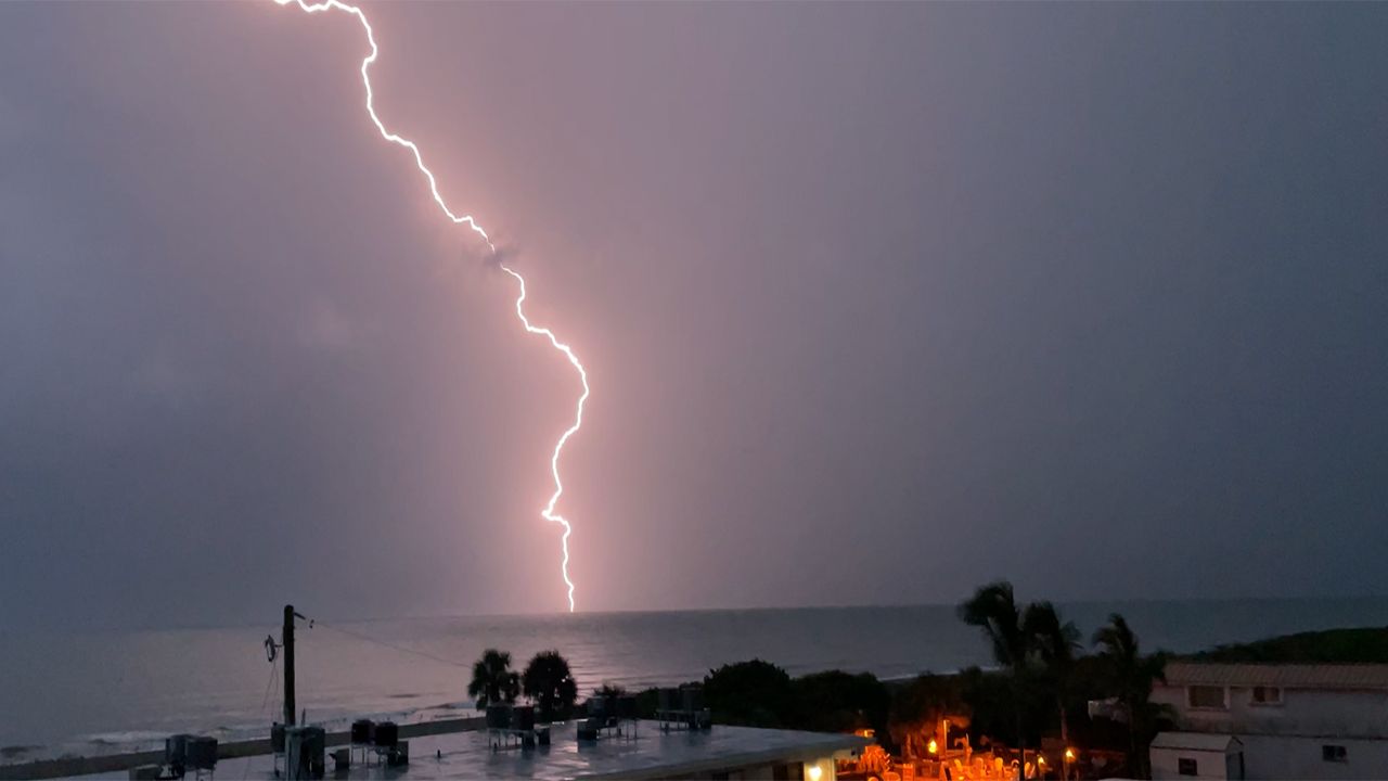 Cocoa Beach, FL lightning storm. (Mark Strong)
