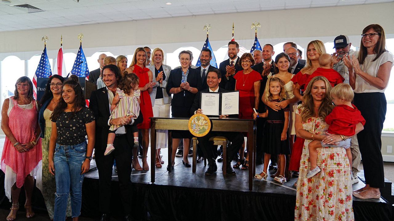 Florida Gov. Ron DeSantis signed the $116.5 billion Framework for Freedom Budget on June 15, 2023. (The Florida governor's office)