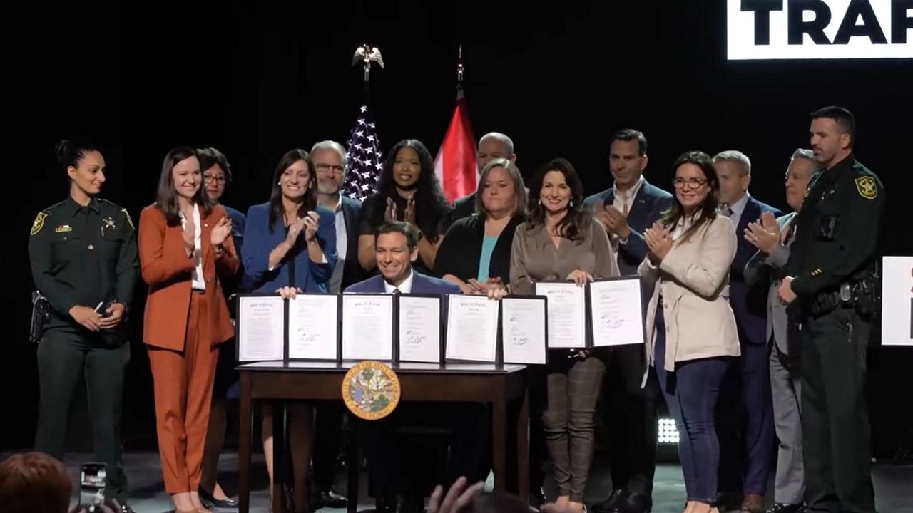 Gov. Ron DeSantis signed a package of bills Tuesday aimed at combating human trafficking in Florida. (Gov. Ron DeSantis/Twitter)