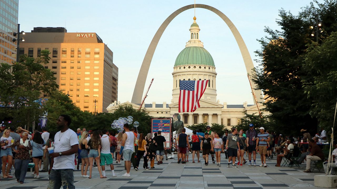 Dozens of people attend Fair St. Louis 2022. This year's event will include a parade in the morning followed by fireworks at the Arch at dark. (Spectrum News/Elizabeth Barmeier)