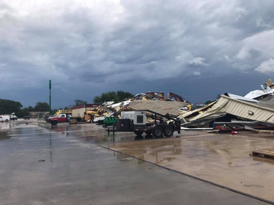 Several buildings have been destroyed in Fayette County in the wake of 2 tornadoes. 