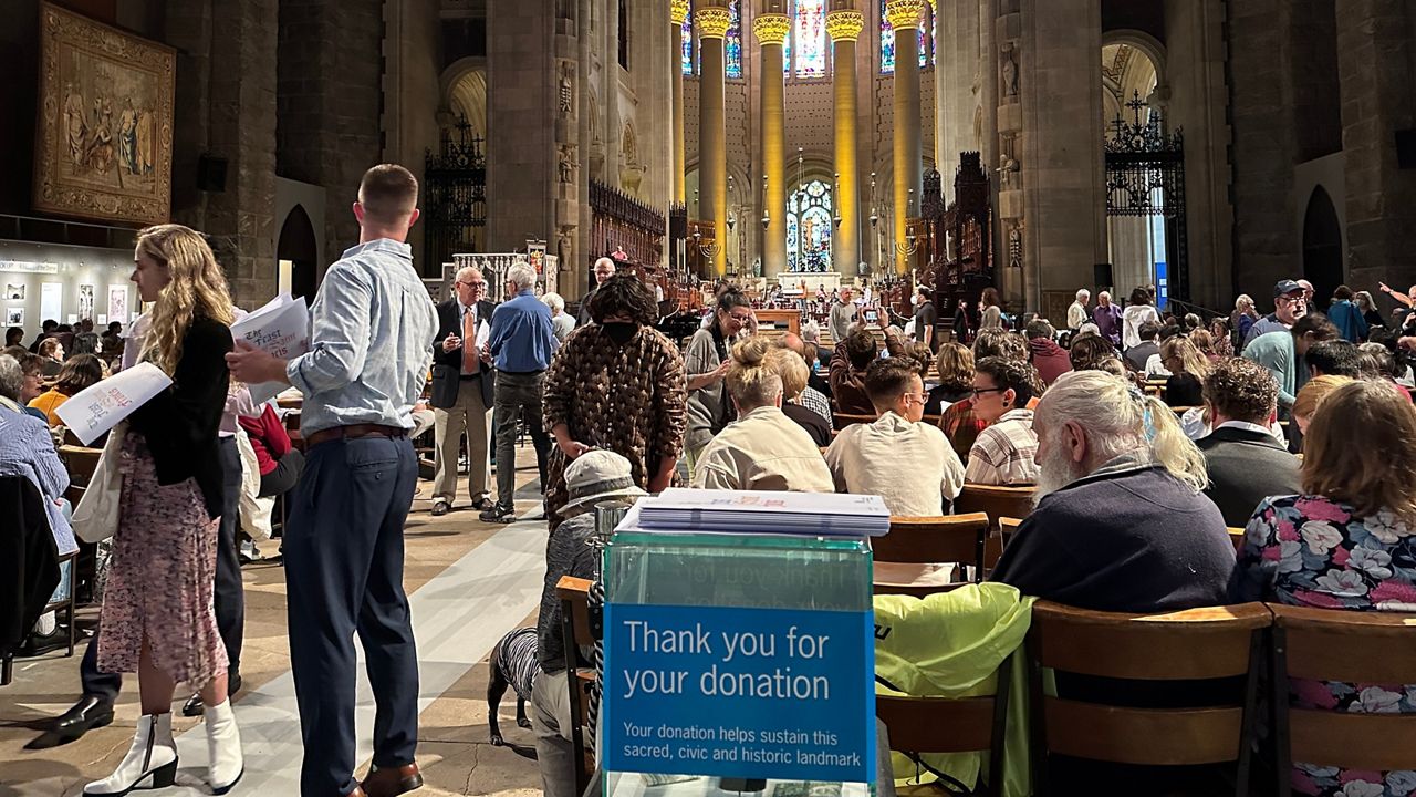 The cathedral says 1,500 people attended with their animals. (Spectrum News NY1/Justine Re)