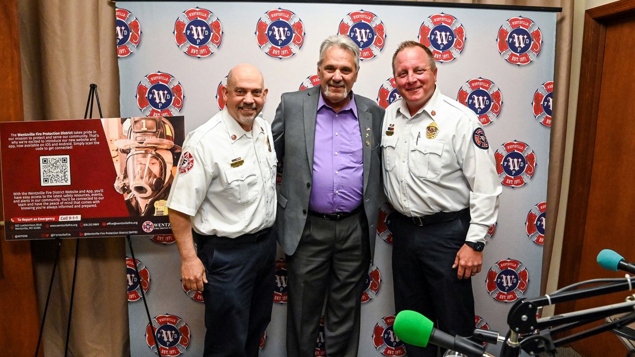 Picture from left are Wentzville Fire Protection Assistant John Schneider and Assistant Fire Chief John LeDoux. They recently launched a podcast covering local issues. (Photo Credit: Wentzville Fire Protection District)