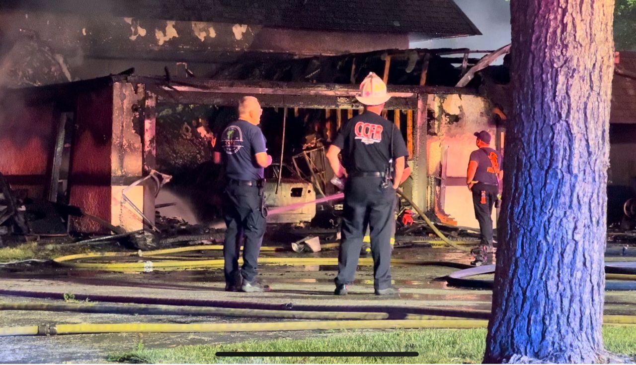 Central County Fire Department investigates a fire in St. Charles June 18, 2024 (Spectrum News / John Gerding)