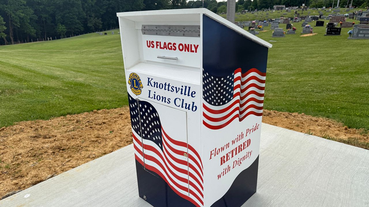 Lions Club unveils flag retirement box to honor veterans