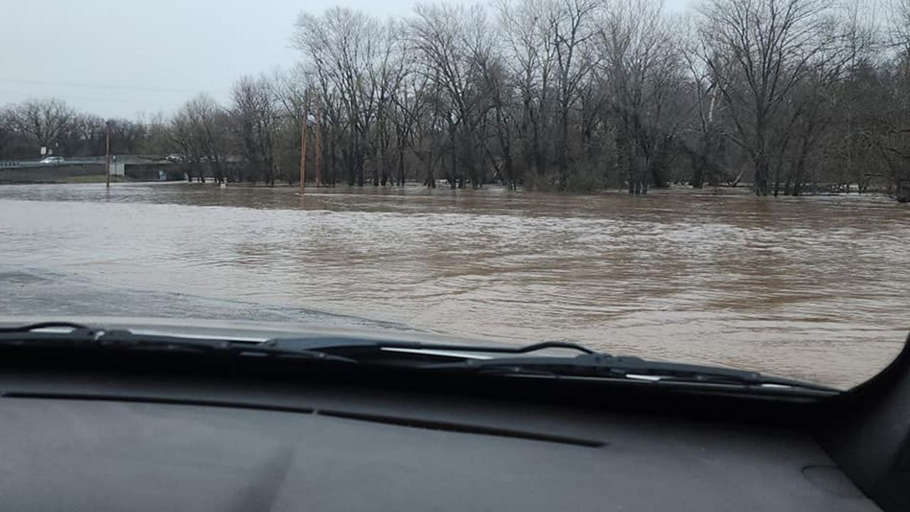 Flooding and wind damage in Ozark, Mo. after strong storms blew through town March 23. (Courtesy/Angela Grogan)