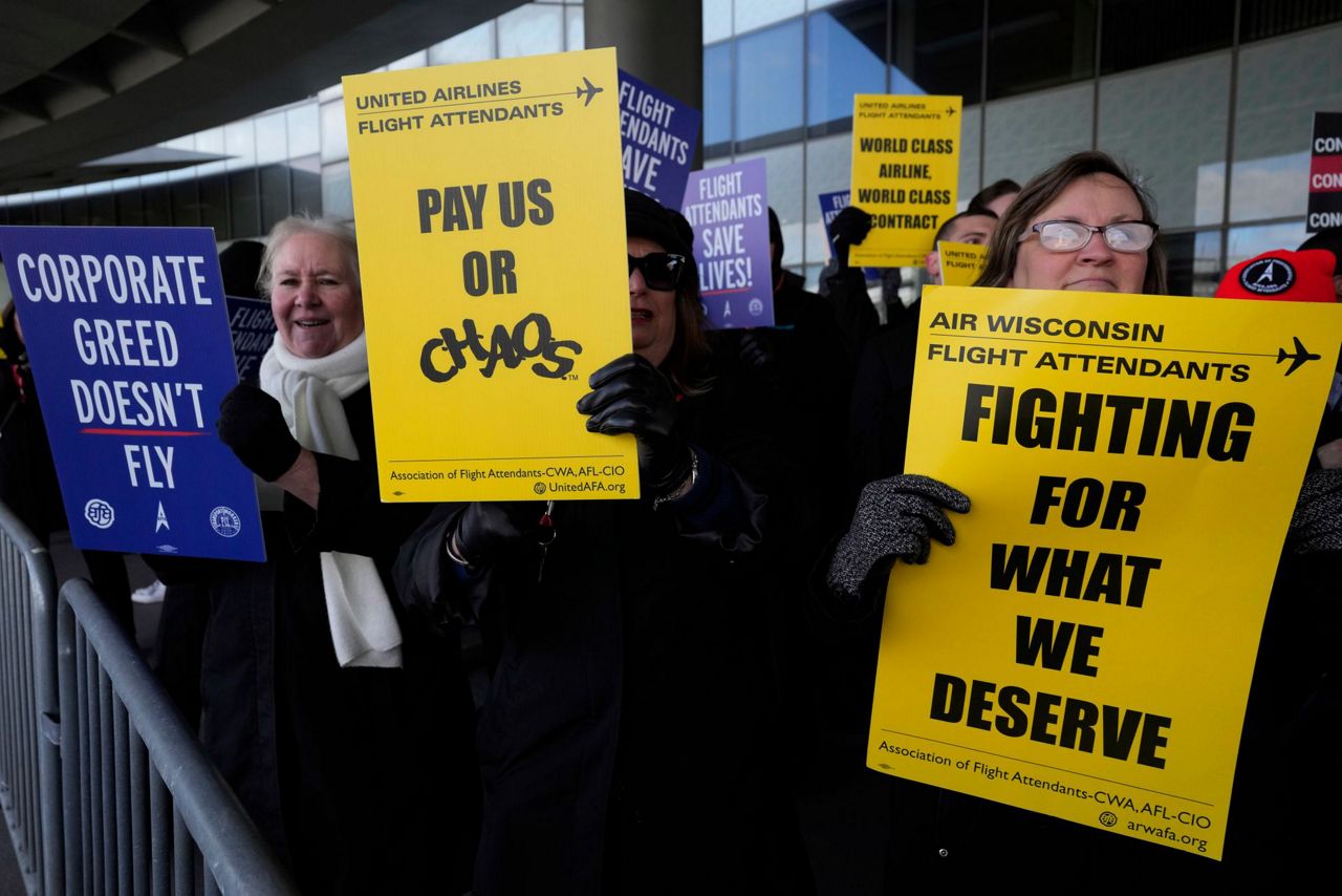 Flight attendants are holding airport rallies to protest the lack of ...
