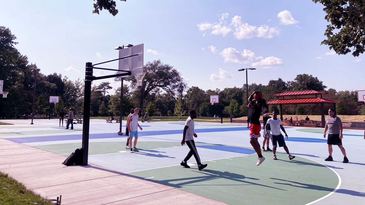 The basketball courts in Forest Park are now open to the public. They are located north of the visitor center. (Photo courtesy of Forest Park Forever))