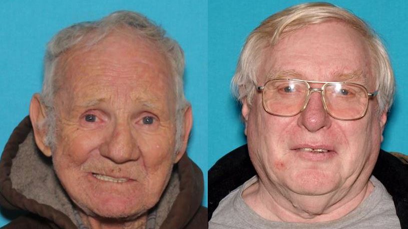 A Silver Alert has been issued for Gary Foster, left, and Sidney Hoyt of Bangor. The two were last seen Tuesday morning, Dec. 3. (Maine Department of Public Safety)