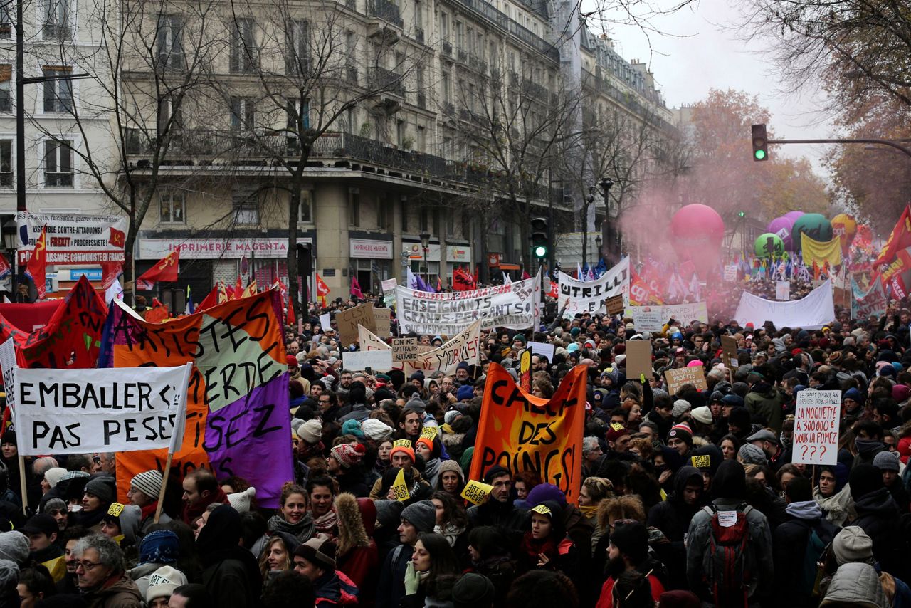 Mass strike over pensions tangles transport across France