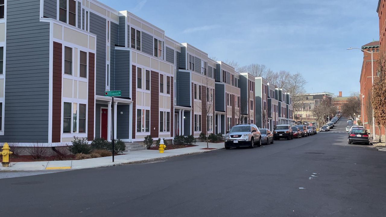 Grand Street in Worcester, pictured Sunday. Police said a fatal shooting occurred here on Friday evening. (Spectrum News 1/Devin Bates)