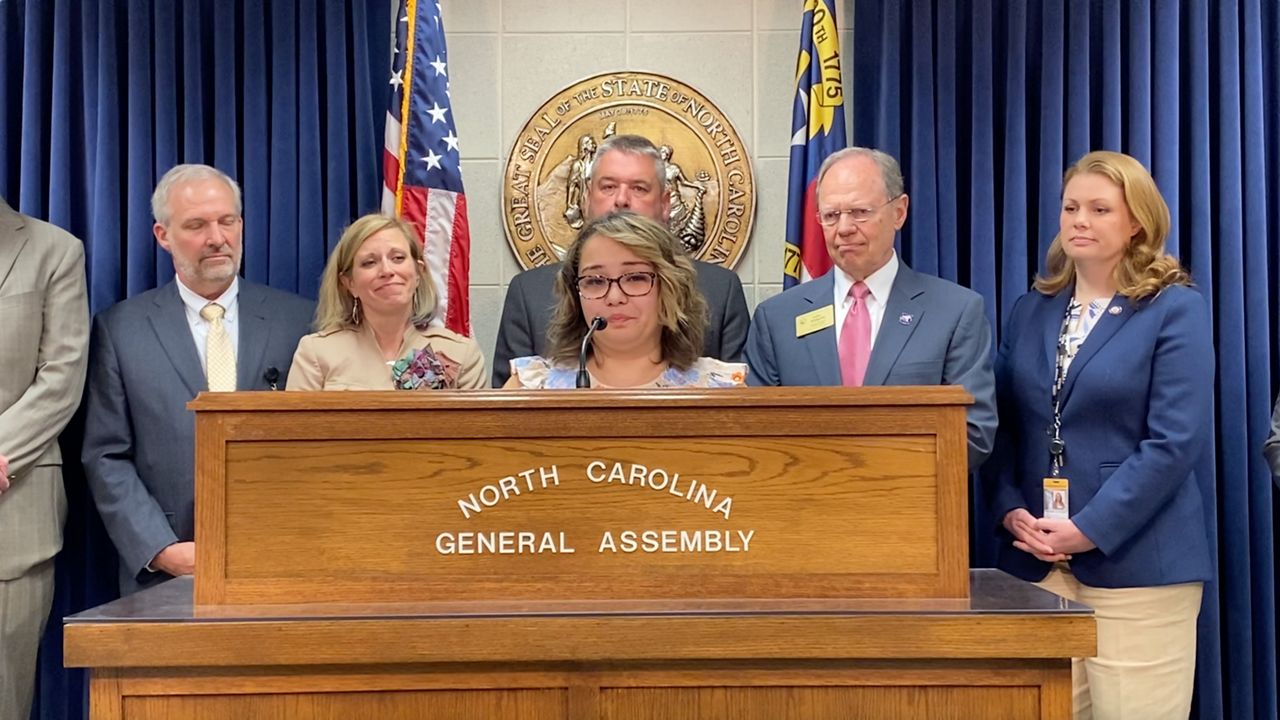 Jasmin Torres speaks at press conference about the Gabe Torres Act. (Kyleigh Panetta/Spectrum News 1)