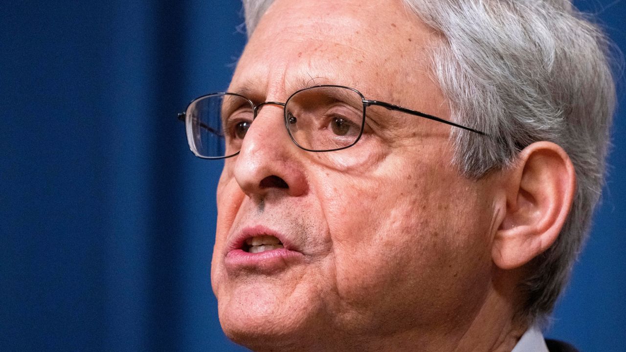 Attorney General Merrick Garland speaks about the verdicts in the Proud Boys trial, May 4, 2023, at the Department of Justice in Washington. The Justice Department is facing the biggest test in its history in the prosecution of former President Donald Trump. It is navigating unprecedented conditions in American democracy while trying to fight back against relentless attacks on its own credibility and that of the U.S. election system. (AP Photo/Jacquelyn Martin)