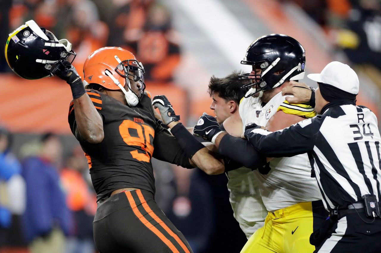 Browns' Myles Garrett suspended indefinitely over helmet attack on