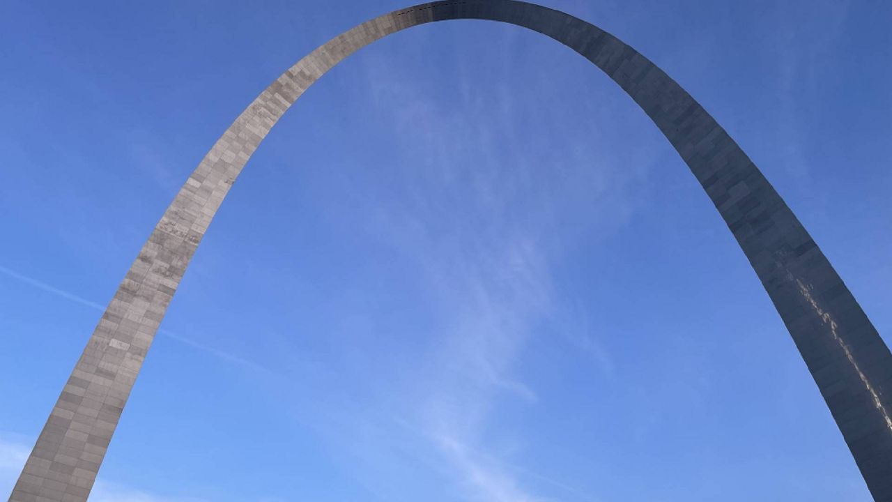 St. Louis Arch under blue skies