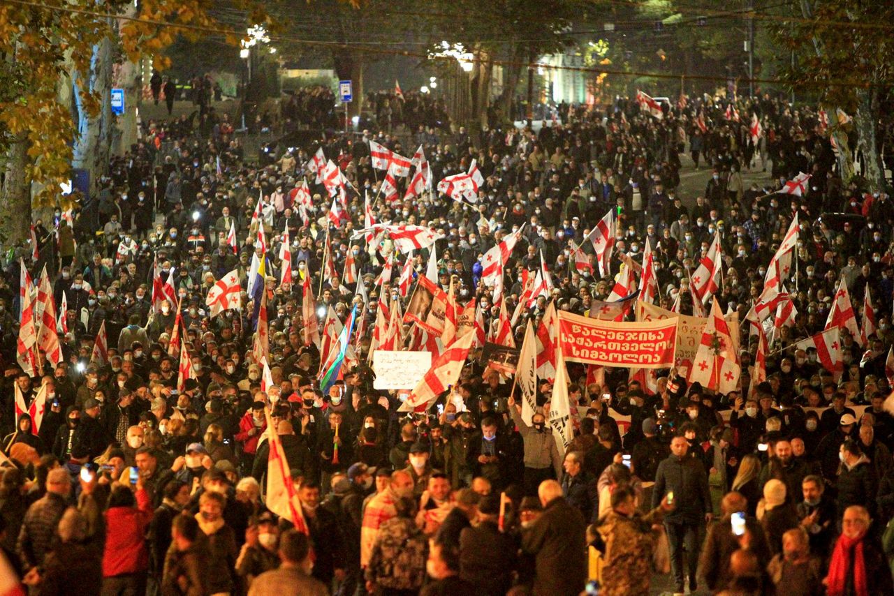 Thousands Rally In Georgia To Demand Ex-president's Release