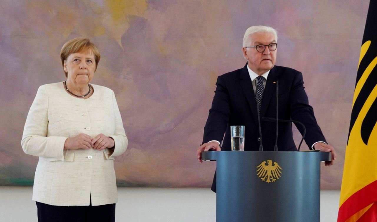 Germany's Merkel shaking again at event in Berlin