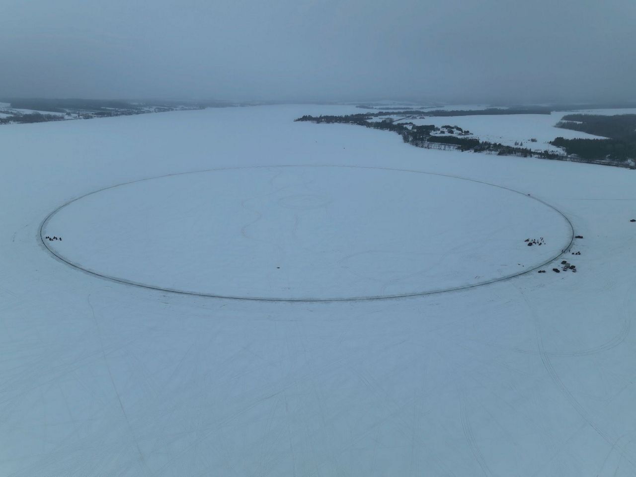 Maine ice disk on frozen lake measures 541 meters across