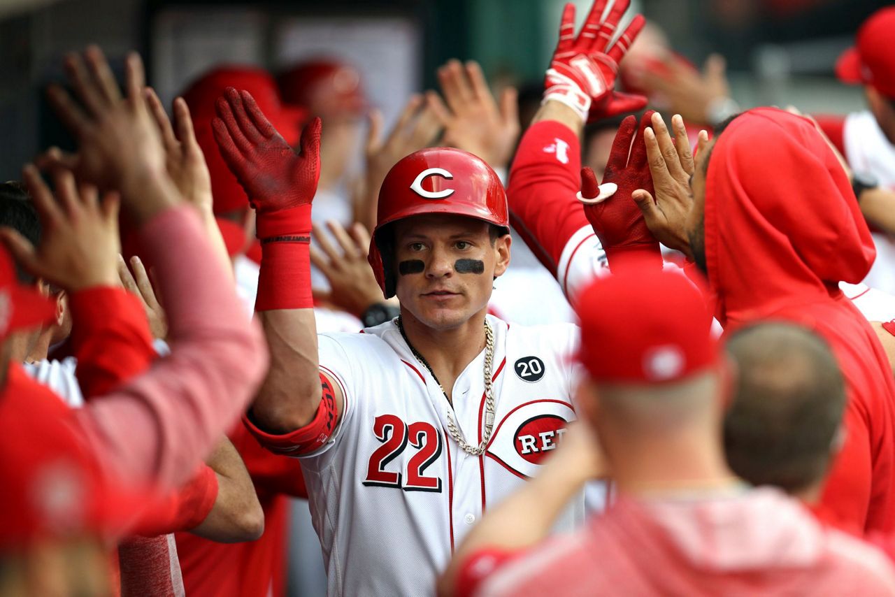 Reds throwbacks: Derek Dietrich wears eye black mustache - Sports