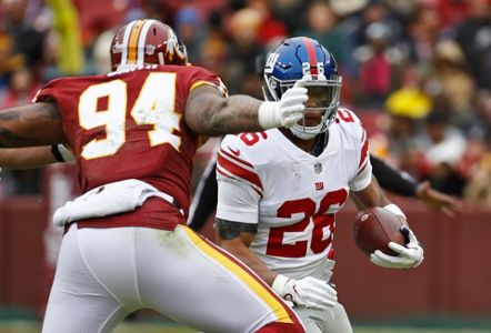 Barkley rushes for 170 yards, Giants rout Redskins 40-16