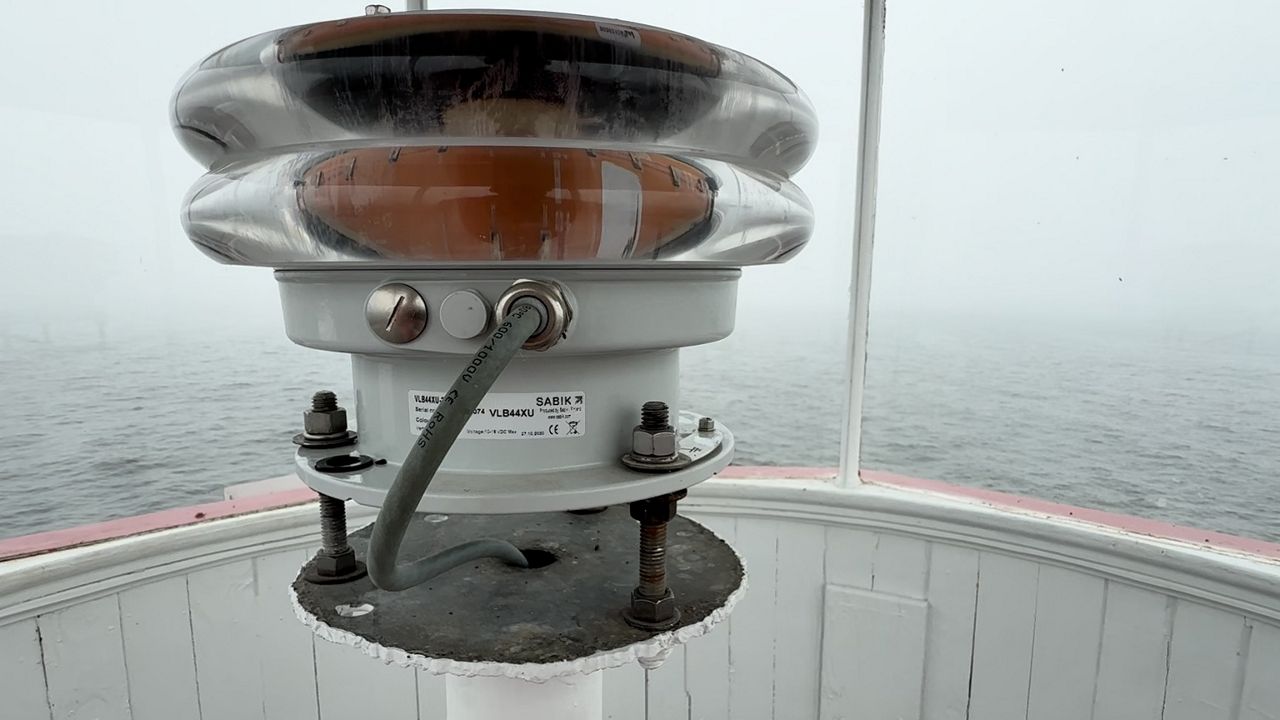 Inside the Grand Haven South Pierhead Lighthouse in this image from June 25, 2026. (Spectrum News/Brain Farber)