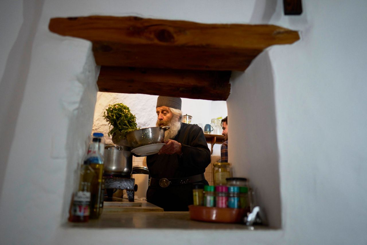 In 50-plus years at a cliffside Greek island monastery, one monk keeps ...