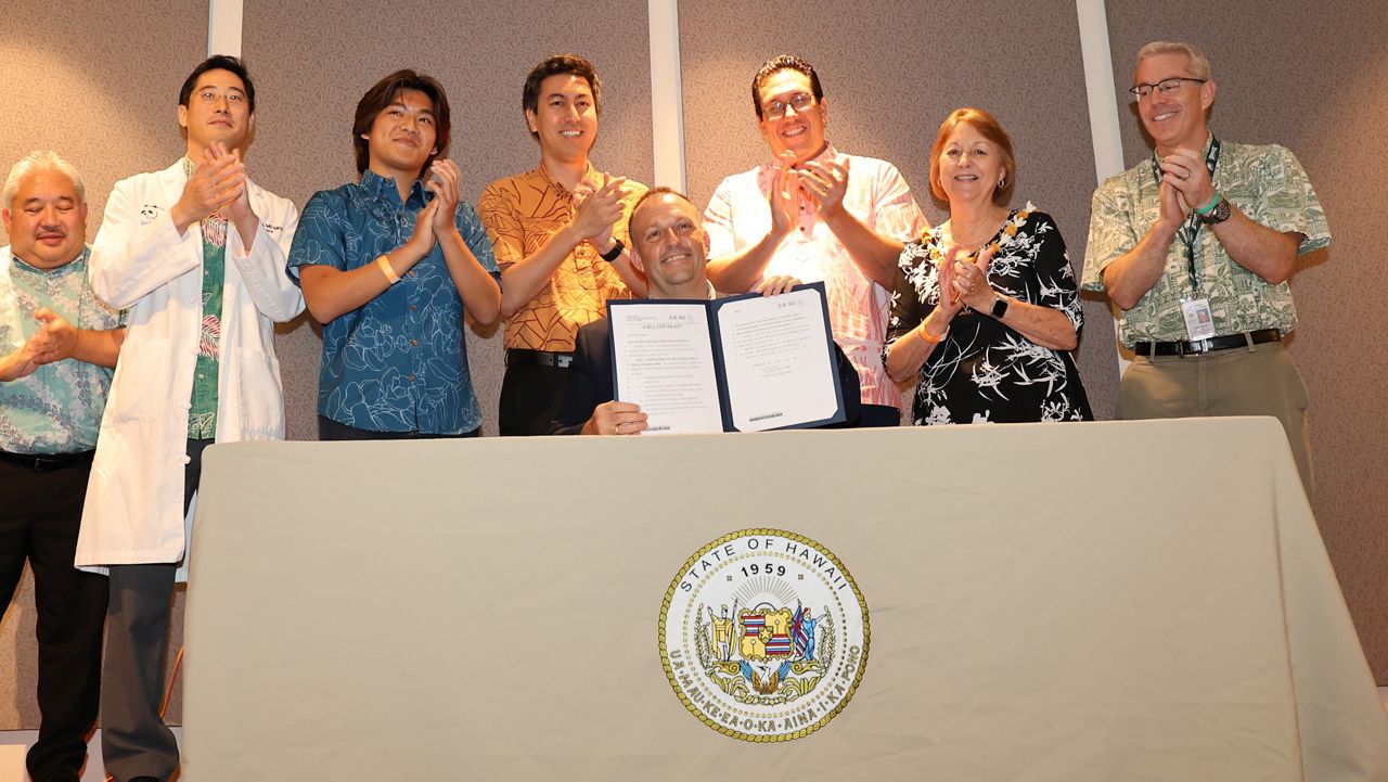 Gov. Josh Green at a bill signing ceremony for anti-vaping legislation. (Photo courtesy of the Office of Gov. Josh Green)