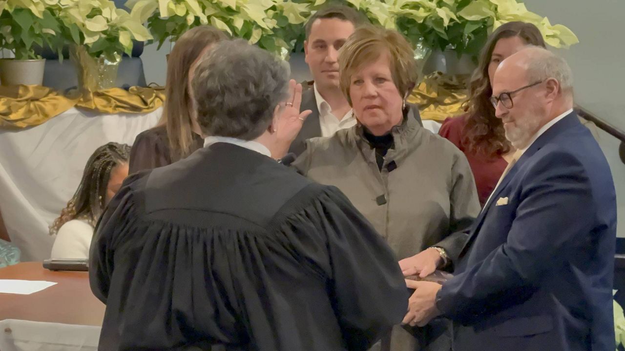 St. Louis County Councilwoman Gretchen Bangert was sworn in along with two other members Tuesday. (Spectrum News/Gregg Palermo)