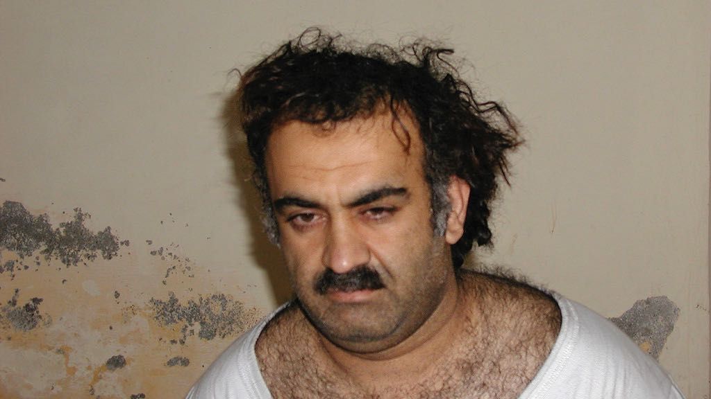 Khalid Sheikh Mohammed, the alleged Sept. 11 mastermind, is seen shortly after his capture during a raid in Pakistan Saturday March 1, 2003 in this photo obtained by the Associated Press. (AP Photo, FILE)