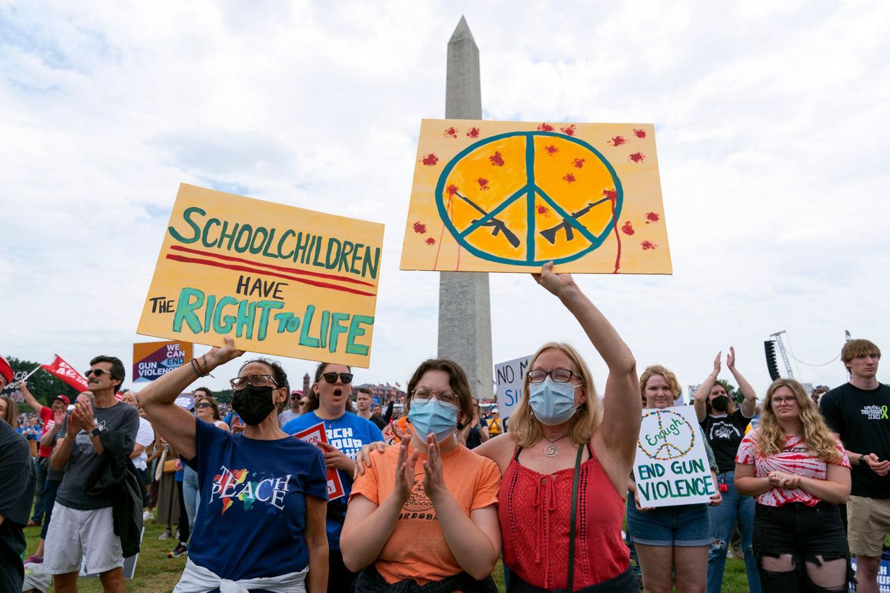 Thousands rally for gun reform after surge in mass shootings