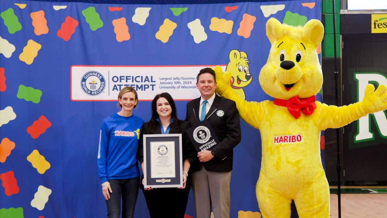 HARIBO team with a member from the Guinness World Records team. (HARIBO/Joe Spencer)