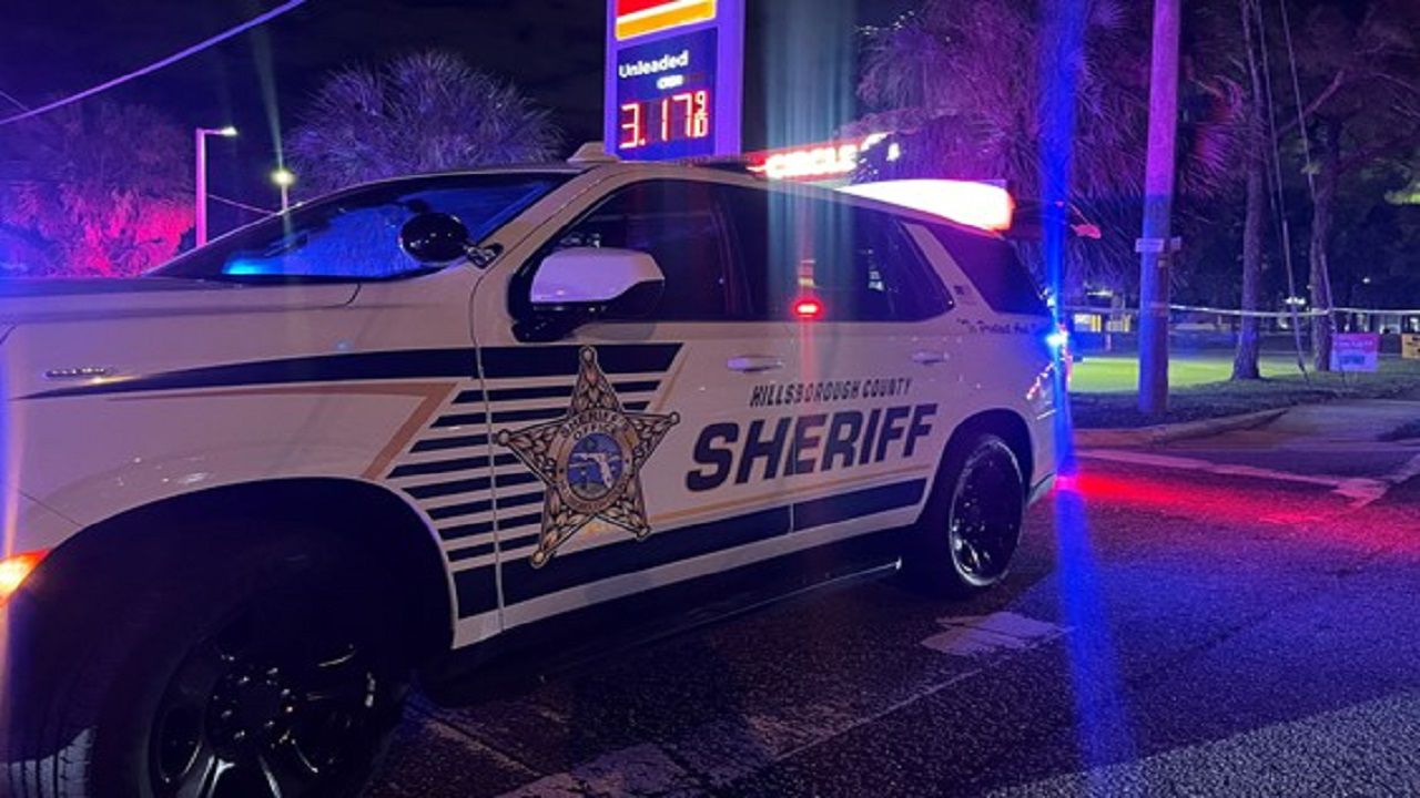 The incident happened at West Hillsborough Avenue and Elliot Drive Saturday night. Officials said Deputy Jared Mincemeyer pulled a man over for having an obscured tag and asked him to get out of his car. (HCSO image)