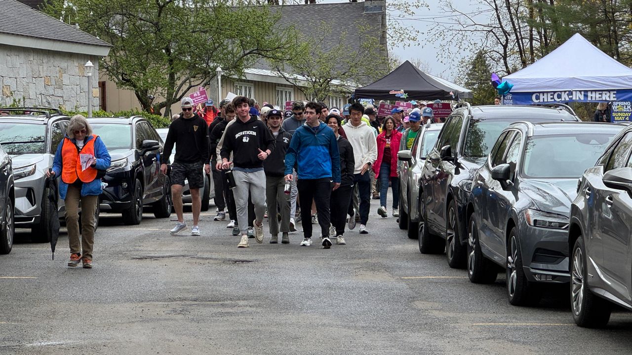 Members of the Bath community gathered at the Grace Episcopal Church as Habitat for Humanity 7 Rivers Maine held its annual Spring Walk to Build. (Spectrum News/Matthew Jaroncyk)