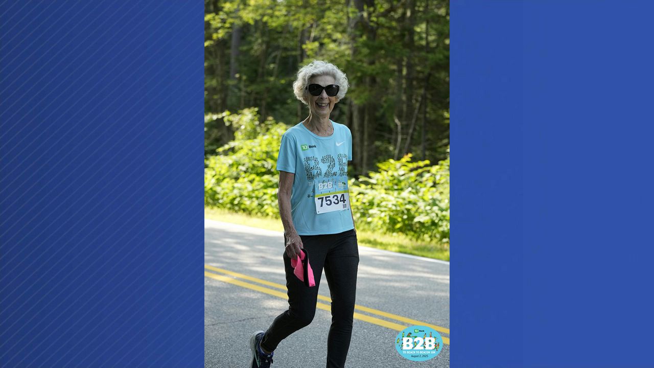 Charlene Hagen walking in the 2025 TD Beach to Beacon road race in Cape Elizabeth. (Charlene Hagen)