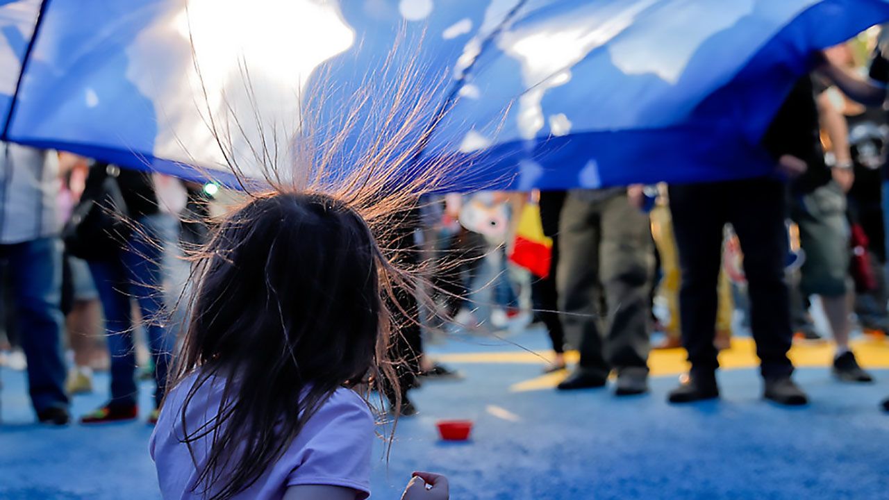 Static discharge on a larger scale is called 'lightning'