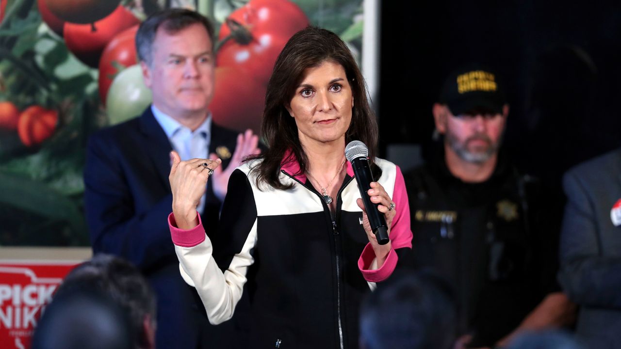 Republican presidential candidate former UN Ambassador Nikki Haley speaks at a campaign event on Thursday, Feb. 1, 2024, in Columbia, S.C. (AP Photo/Artie Walker Jr.)